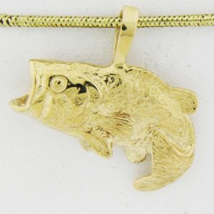 Yellow Gold Bass Pendant (larger facing left)