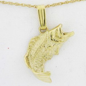 Yellow Gold Bass Pendant (facing right)