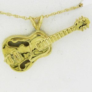 Yellow Gold Guitar Pendant