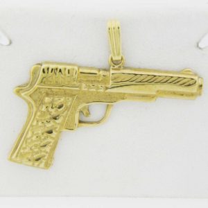 Yellow Gold Pistol Custom Pendant