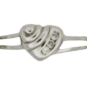 White Gold Heart with Diamonds Custom Ring