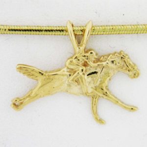 Yellow Gold Horse and Jockey Custom Pendant