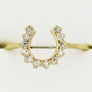 Yellow Gold Diamond Horseshoe Custom Ring