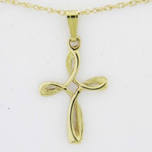 Yellow Gold Infinity Cross Custom Pendant