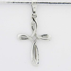 White Gold Infinity Cross Pendant