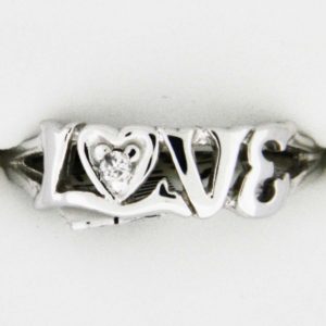 White Gold Love with Diamond Custom Ring