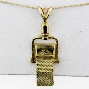 Yellow Gold Microphone Pendant (square)