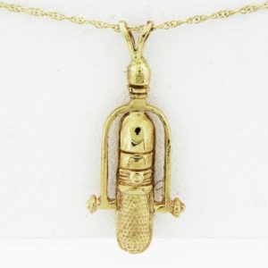 Yellow Gold Microphone Pendant (thin rounded)