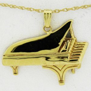 Yellow Gold Grand Piano Pendant (smooth)