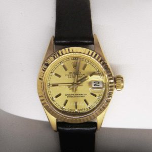 Gold Rolex with Oyster Face - Leather Band