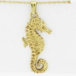 Yellow Gold Seahorse Pendant