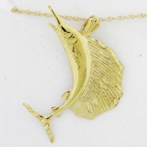 Yellow Gold Swordfish Pendant