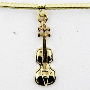 Yellow Gold Violin Pendant